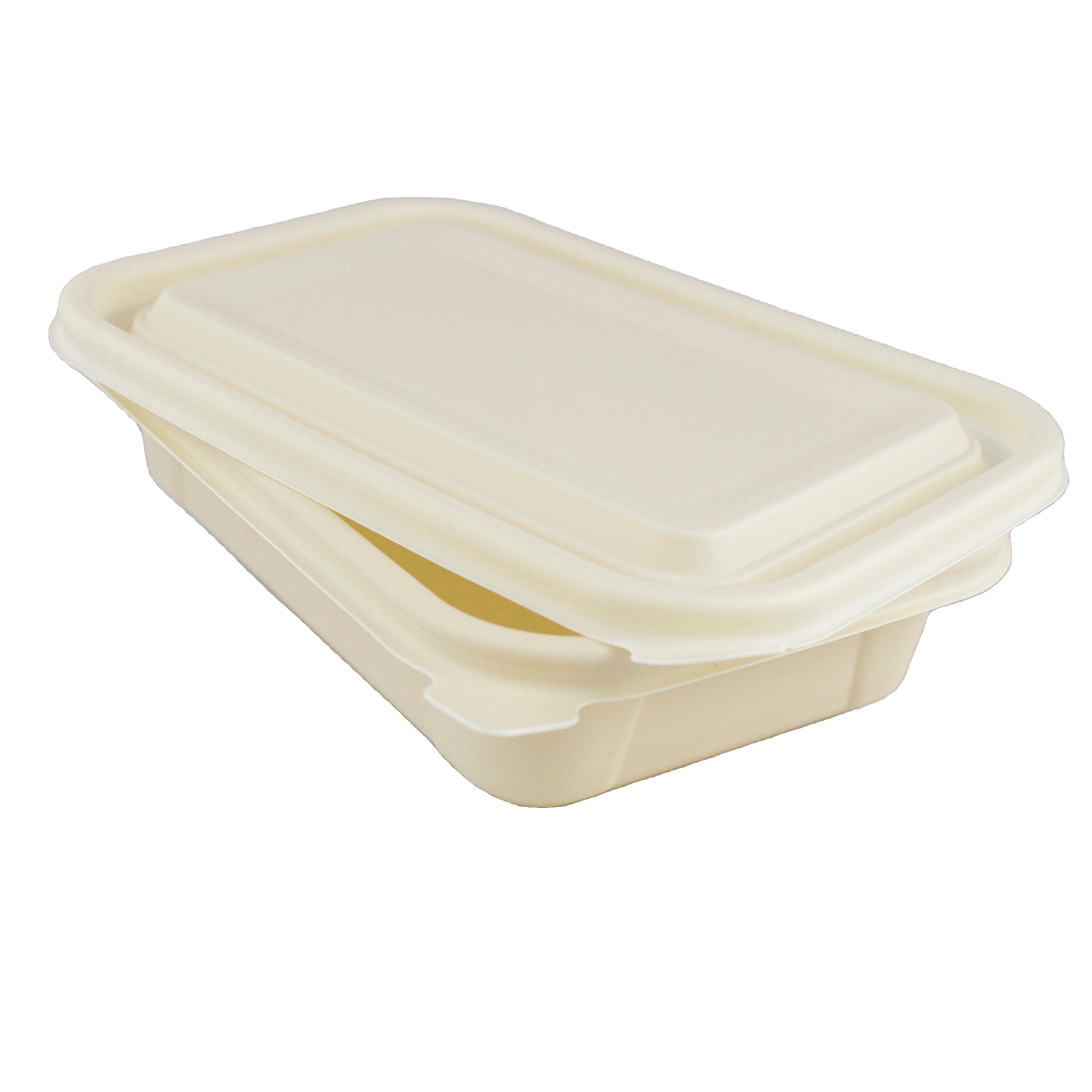 XH-500SF Cornstarch 500ml 2 compartment rectangle food container