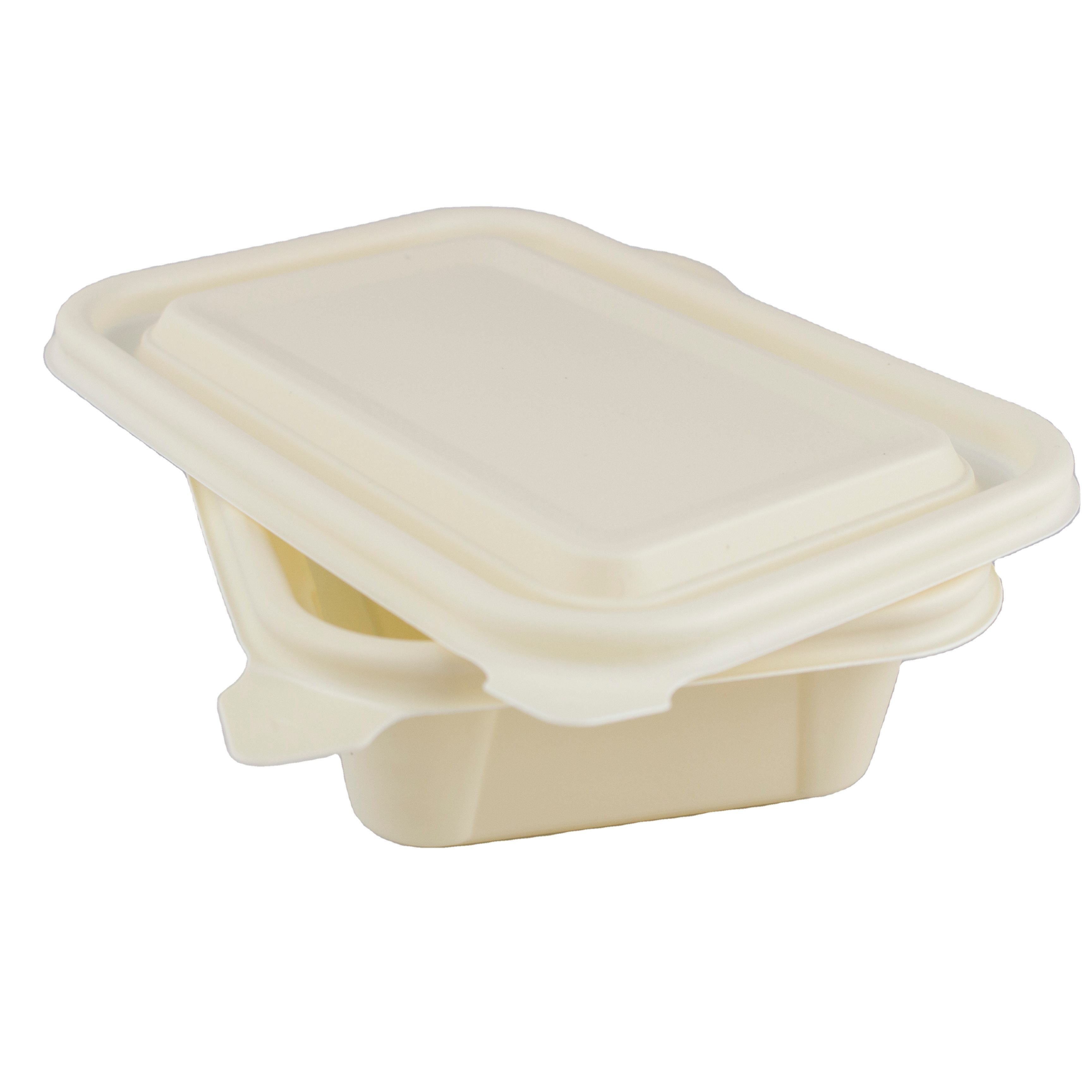 China manufacturer direct wholesale plastic cornstarch lunch box biodegradable 450ml rectangle food container