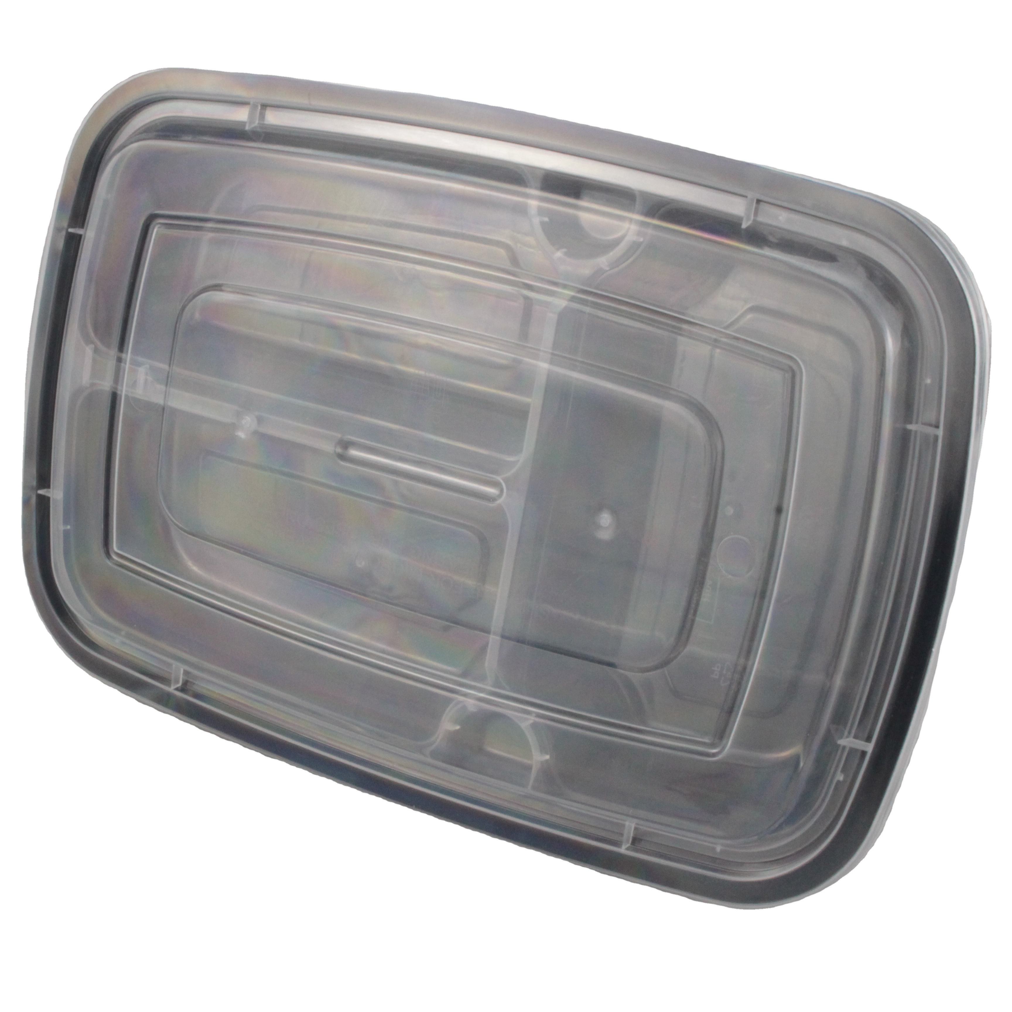 Top quality and good price bent lunch box 1650ml disposable American plastic rectangular food box