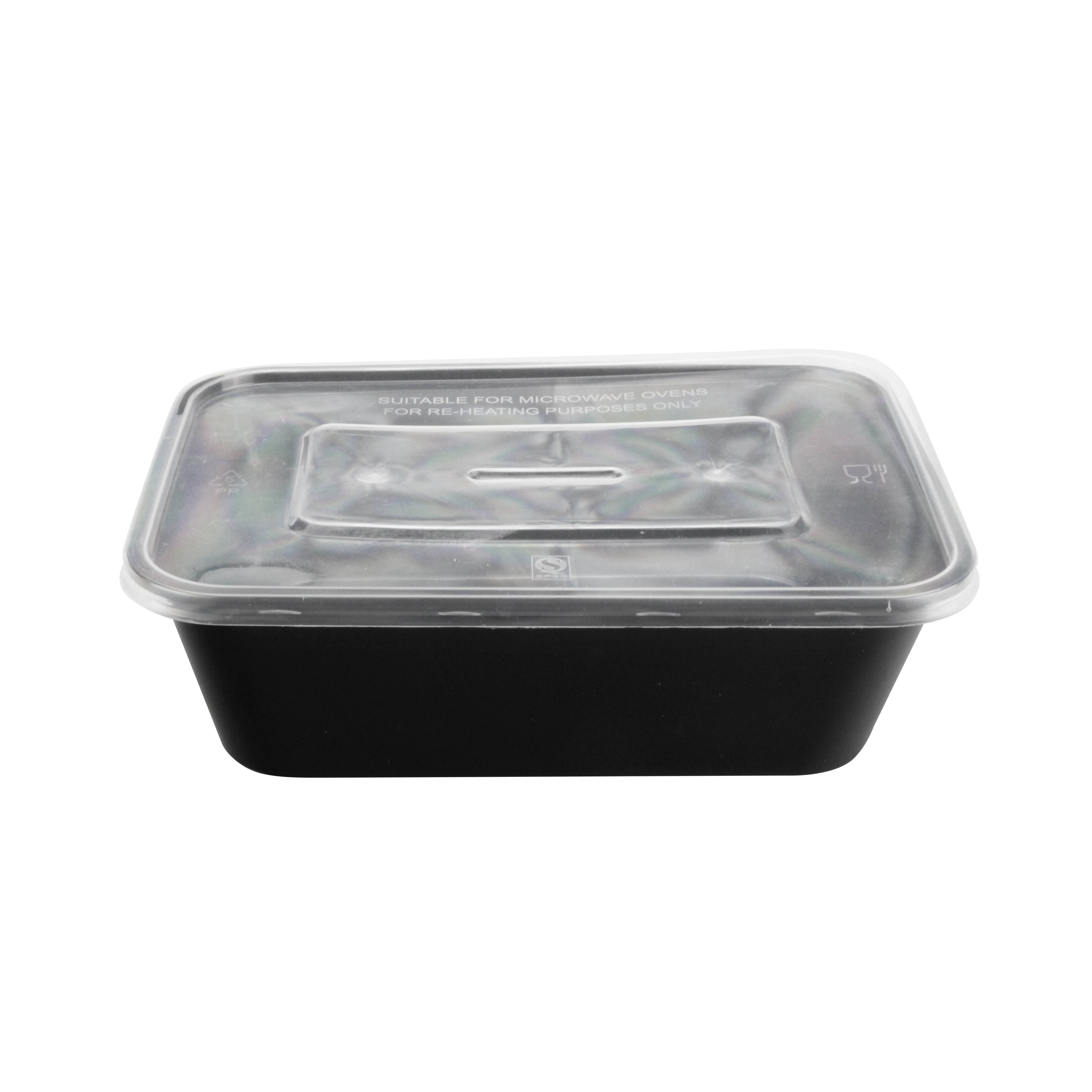 F750 disposable rectangle plastic container 750ml takeaway salad fast food lunch box