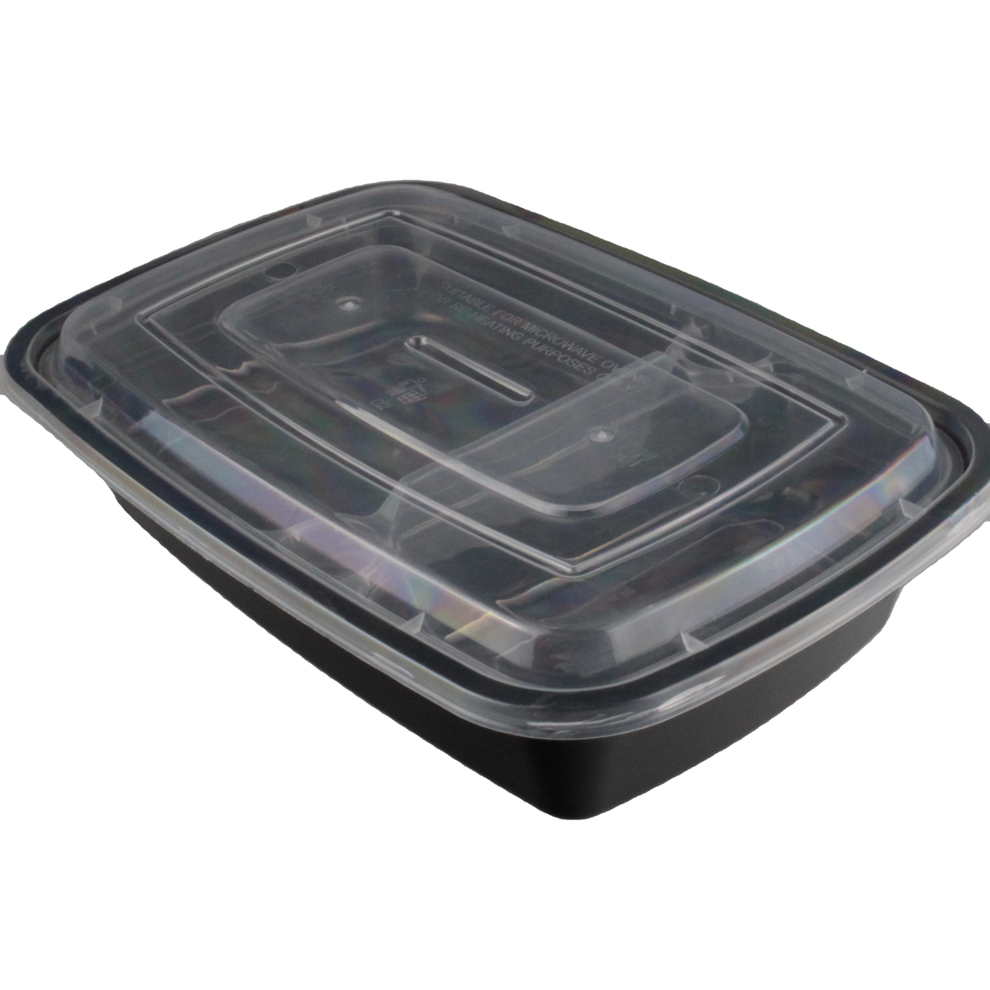 Latest design reasonable price plastic food packaging bent box 950ml disposable American plastic rectangular food box