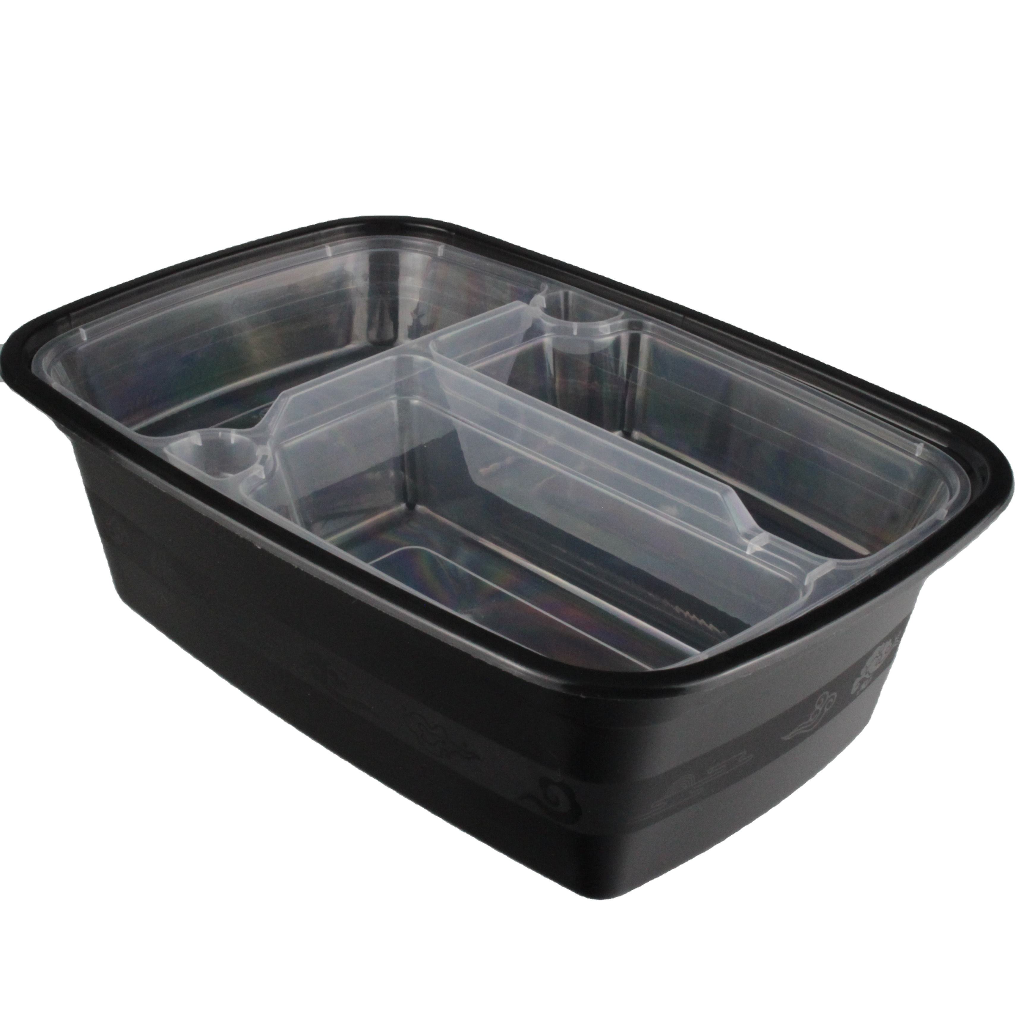 High quality and latest design biodegradable food container 1350ml disposable American plastic rectangular food box