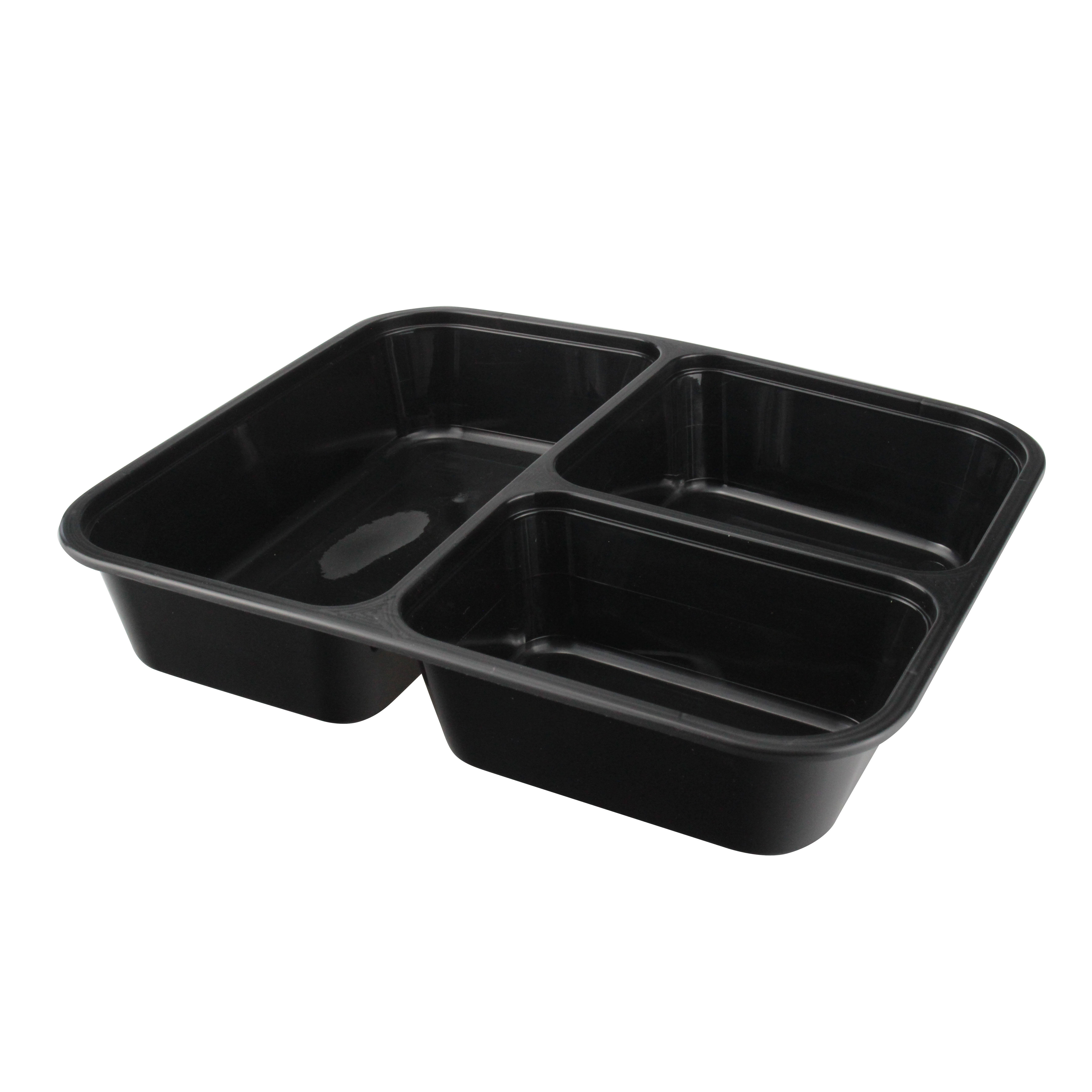 S1031 disposable rectangle 3 compartment plastic container